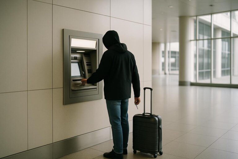Bankomat v príletovej hale letiska Bratislava